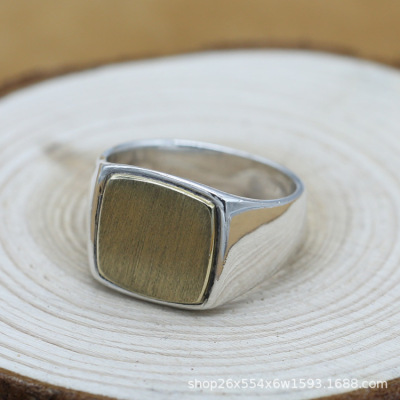 Sterling Silver Ornament Korean Style Personalized Simple Flat Ring Unisex Fashion Fashionmonger Ring Thai Silver Retro