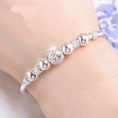 Nine Fortune Changeable Beads Bracelet White Copper Silver Plated Shipping Changeable Beads Bracelet Women's Diet Balls Jewelry Wholesale