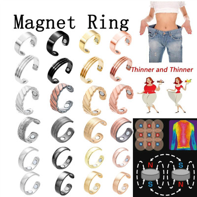 AliExpress Wish Hot Creative Ring Magnetic Health Care Ring Rose Gold Magnet Open Ring Gold Silver