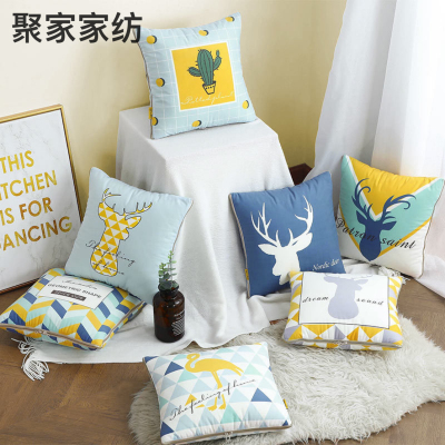 Nordic Simple Multifunctional Pillow Quilt Ins Girl Dual-Use Office Car Folding Air Conditioner Quilt Sofa Cushion
