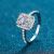 Silver Ring Women's Square Sugar MicroInlaid Diamond in the Debris 1 Karat 2 Karat FourClaw Shaped Moissanite Ring