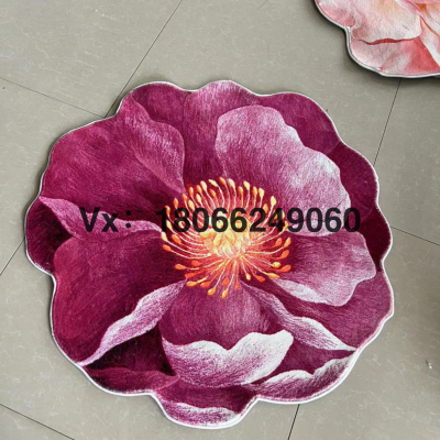 New System Printing Hundred Flowers Straight Hair Floor Mat Carpet Doormat Carpet Pattern Living Room Bedroom Study Creative Set