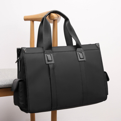 Oxford Cloth Large Capacity Handbag Multi-Functional Messenger Bag Men's 14-Inch Computer Bag Travel Sling Bag Document Leisure