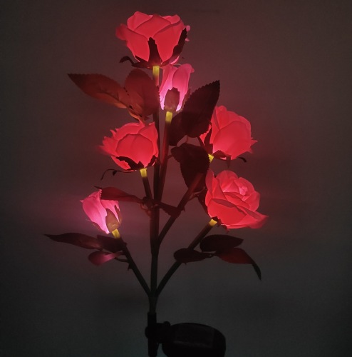 foreign trade special hot solar lamp 6-head 7-head rose ground plug lamp courtyard led landscape lamp supply