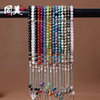 Tongmei Crystal Spot Goods 33 Jade Agate Crystal Muslim Rosary Bracelet Bracelet Ornament Factory Wholesale