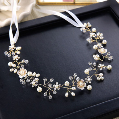 Seller in Europe and America Bridal Ornament Beautiful Flower Handmade Beaded Headband Hairband Wedding Dress Hairware