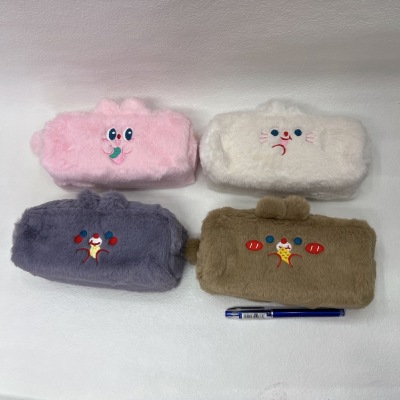 Cross-Border Plush Cartoon Pencil Case Plush Pencil Bag Pencil Case Plush Bear Pencil Case Plush Cartoon Rabbit Pencil Case Plush Animal Pencil Case