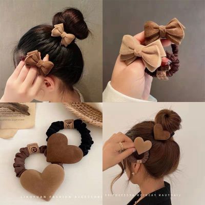 Accessories Hair Rope Internet Celebrity Graceful Bow Love Bun Leather Case Tied-up Hair Ponytail Hair String Not Tight
