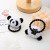 Giant Panda Brooch Barrettes Japanese Cartoon Hair Rope Leaning Bear Animal Headdress Bear Plush Doll