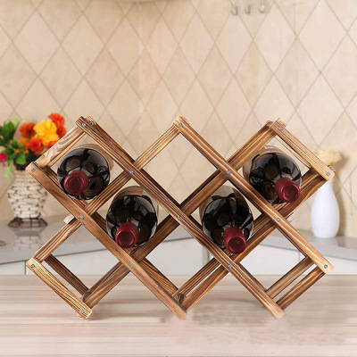 Solid Wood Wine Rack DIY Free Assembly Wine Rack European Wine Glass Holder Household Red Wine Rack Creative Desktop Decoration