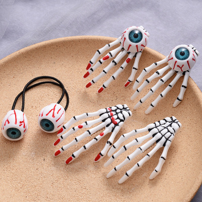 Eyeball Bloodshot Resin Blood Eyes Halloween Bleeding Ghost Eyes Barrettes Cross-Border Head Accessories Wholesale