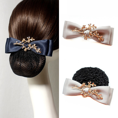 Direct Sales] Headdress Flower Career Hair Net Net Pocket Hotel Updo Hairpin Simple All-Match Headdress 12 * 4cm