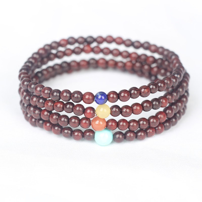 Female Original Design 4mm Single Circle High Oil Density Old Materials Wooden Cultural Artifact Prayer Beads Bracelet