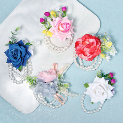 New Arrival Mori Fresh Bracelet Wedding Sisters Bridesmaid Simulation Handed Flower Bride Wedding Fairy Wrist Flower