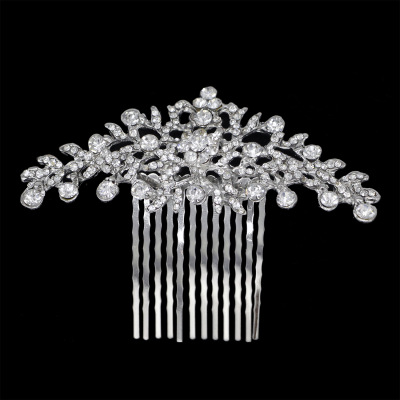 Alloy Silver-Plated Hair Comb Hair Comb Bride Wedding Bridal Gown Accessories Headdress Hair Accessories Manufacturer