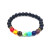 Hot Sale 8mm Black Frosted Bracelet 3D Buddha Head Energy Volcanic Rock Chakra Colorful Prayer Beads Bracelet