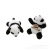 Giant Panda Brooch Barrettes Japanese Cartoon Hair Rope Leaning Bear Animal Headdress Bear Plush Doll