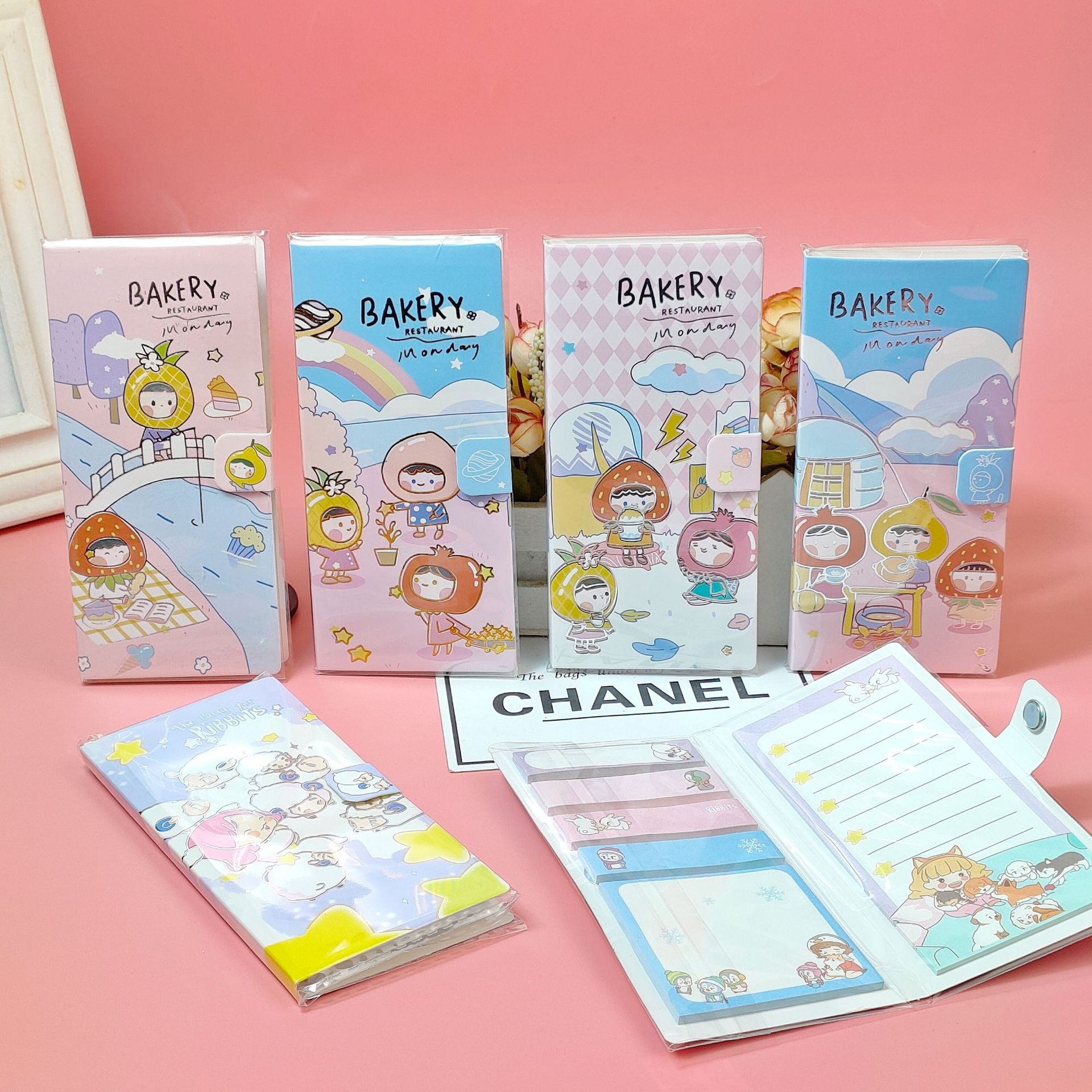 Korean Style Color Sticky Note Cartoon Cute Gilding Note Paper Magnetic Snap Notepad Student Tearable Paste Mamo Pad