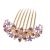 Diamond-Embedded Seven-Tooth Hair Comb Hair Comb Back Head Flower Style Updo Hairpiece Clip Fork Korean Head Jewelry
