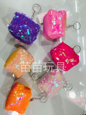 Plush Coin Purse, Coin Bag, Two-Color Three-Dimensional Flip Sequin Coin Purse for Women, New Sequin Coin Purse