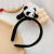 Giant Panda Brooch Barrettes Japanese Cartoon Hair Rope Leaning Bear Animal Headdress Bear Plush Doll