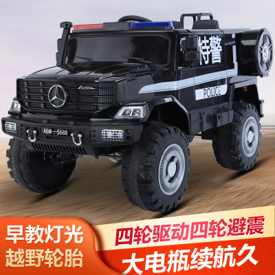 Children's Electric Steam off-Road Vehicle Remote Control Four-Wheel Drive Male and Female Baby Double Fire Police Car Support One Piece Dropshipping
