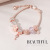 French Drop Oil Rose DIY Beaded Bracelet Cross-Border Fashion Hollowed-out Diamond-Embedded Flower Heart Panjia Bracelet