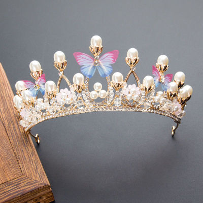 Hair Accessories Crown Crystal Headband Birthday Korean Style Flower Girl Performance Jewelry Factory Wholesale