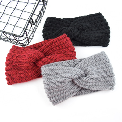 Wool Hair Band Ear Protection Headband Hand-Woven Headband Flat Fashionable Warm Autumn and Winter Hair Accessories