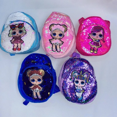 Plush Toy Surprise Doll Sequin Schoolbag Internet Celebrity Girls Toy Birthday Gift Schoolbag