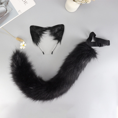 New Halloween Party Simulation Fox Tail Headband Adjustable Plush Ear Cosplay Dress up Headband