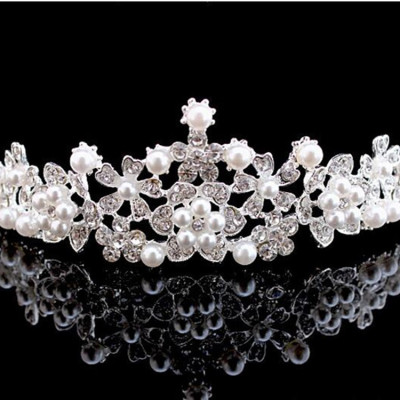 Factory in Stock Wholesale, Bridal Wedding Rhinestone Pearl Crown Hair Comb Headdress, Crystal Necklace Two-Piece Suit