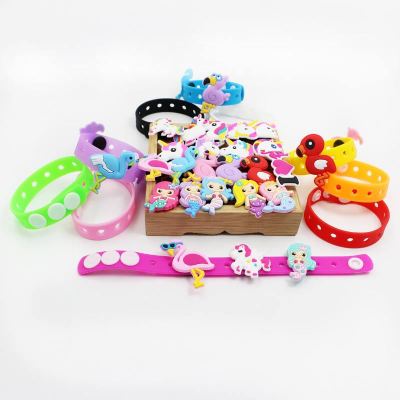 DIY Shoe Ornament Hole Shoes PVC Ornaments Cross-Border Unicorn Mermaid Flamingo Bracelet Silica Gel Bracelet