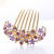 Diamond-Embedded Seven-Tooth Hair Comb Hair Comb Back Head Flower Style Updo Hairpiece Clip Fork Korean Head Jewelry