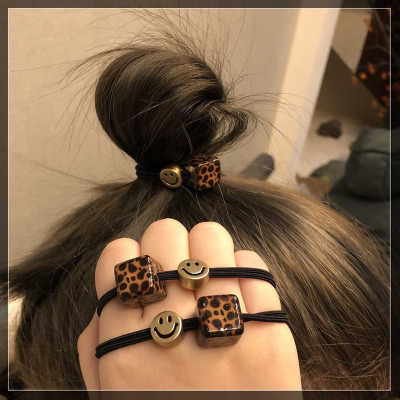 for Tying up Hair Women's Headband Bracelet Dual-Use Girl Cute Dongdaemun Hair Rope All-Match Leopard Print Headdress