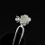 Silver Size Double Peach Blossom Two-Color Hairpin Hanfu Hall Clothing Court Clothing Antique Hair Clasp Hair Clasp