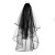 Black Bride Veil Yarn Strip Hair Comb Black Wedding Dress Veil Wave Double Layer Bride Headwear Female