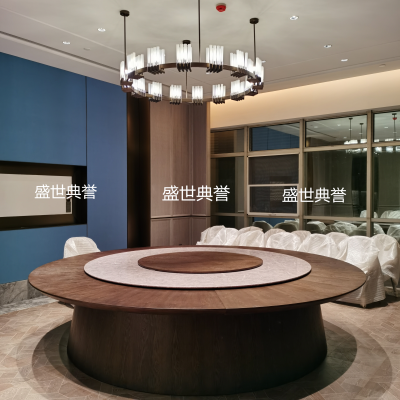 Hotel Solid Wood Furniture Direct Sales Banquet Hotel Compartment Electric Dining Table Automatic Turntable Dining Table