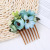 Artificial Flower Handmade Bridal Hair Comb Beach Wedding Bridesmaid Hair Accessories Fabric Insert Comb for Updo