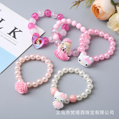 Children 'S Bracelet Princess Beaded Cartoon Cute Child Girls Baby Bracelet Student Jewelry Bracelet Ornament