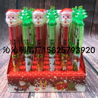 Luminous Christmas pen Santa Claus ballpoint pen cartoon shape gift pen