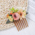 Artificial Flower Handmade Bridal Hair Comb Beach Wedding Bridesmaid Hair Accessories Fabric Insert Comb for Updo