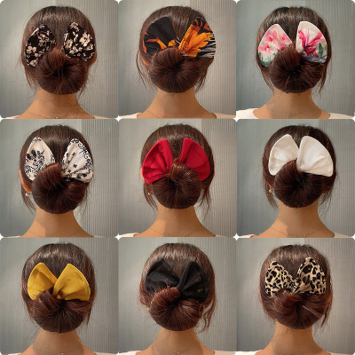 Cross-Border New Arrival Wire Bow Hair Band TikTok Same Style Bun Hair Curler Lazy Barrettes