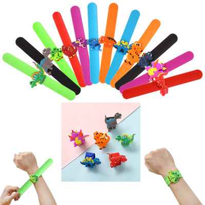 European and American Fashion Silicone Slap Bracelet Dinosaur Toy Children's Bracelet Gift Logo Small Gift Wholesale