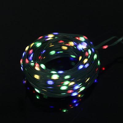 Cross-Border Led Rubber-Covered Wire Light Solar-Powered String Lights Outdoor Waterproof Remote Control Christmas Holiday Decoration Starry Sky Low Voltage