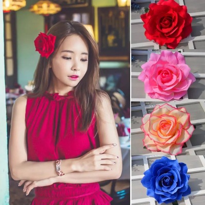 Flocking Cloth Rose Barrettes Cloth Hair Accessories Rich Rose Hairpin Wedding Fashion Flower Hair Clip Side Clip