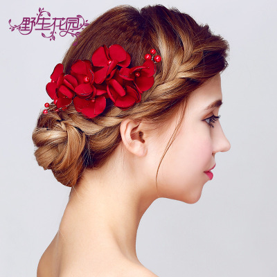 Ormei Original Design Red Headdress Flower Bridal Hair Accessories Handmade Accessories Wedding and Wedding Accessories