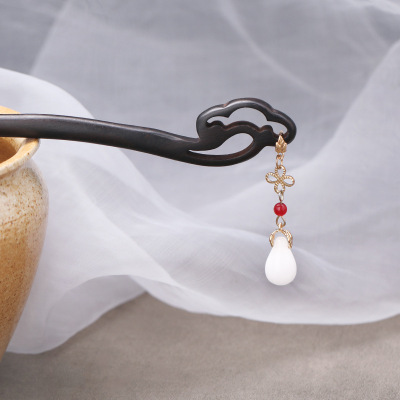 Hair Clasp Ebony Hairpin Antique Hair Accessories Simple Daily Hairpin Hanfu Pull Hair Hairpin Cheongsam Accessories