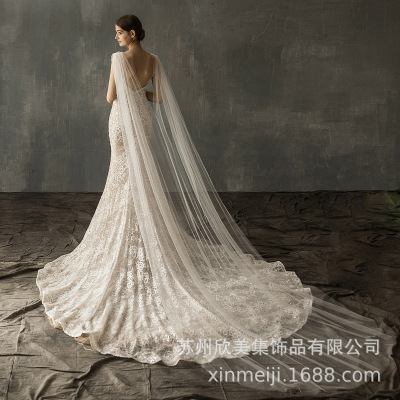 Double Shoulder Diamond Veil Extra Long 3 M Trailing Shoulder Yarn Bridal Wedding Dress Dress Accessories Wholesale