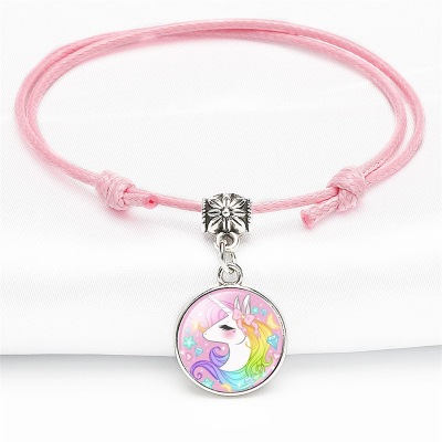 Children's Cartoon Pony Unicorn Bracelet Bracelet Pink Spring/Summer Time Stone Bracelet Cross-Border New Accessories